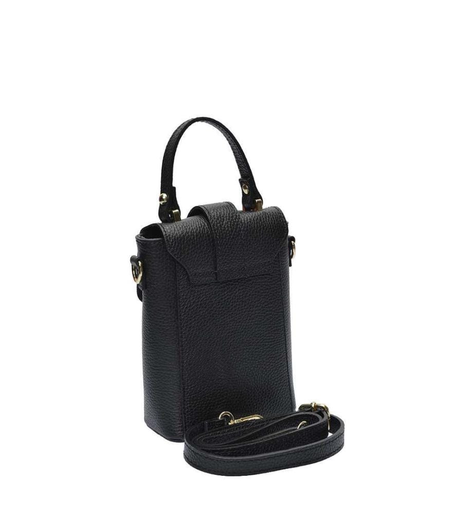 Mini borsa a secchiello in pelle - Nero