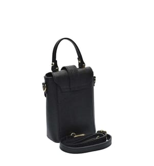 Kleine Beuteltasche aus Leder – Schwarz