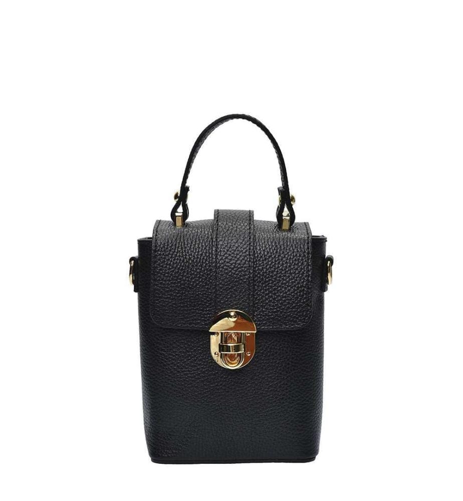 Mini borsa a secchiello in pelle - Nero