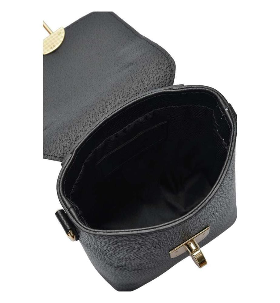 Mini borsa a secchiello in pelle - Nero