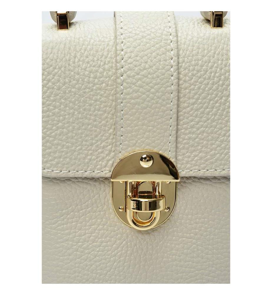 Kleine Beuteltasche aus Leder – Beige