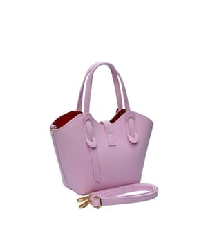 Kleine Einkaufstasche aus Leder – Rosa