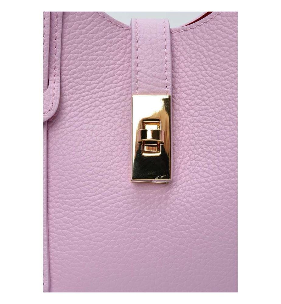 Kleine Einkaufstasche aus Leder – Rosa