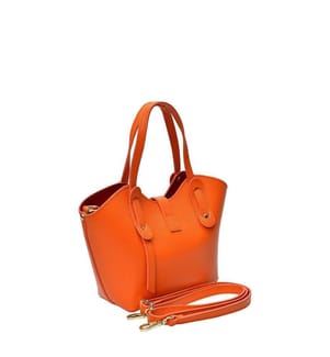 Kleine Einkaufstasche aus Leder – Orange