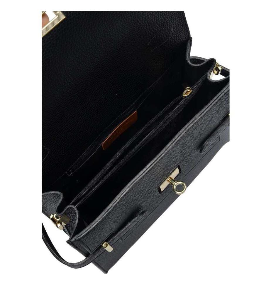 Lederhandtasche – Schwarz