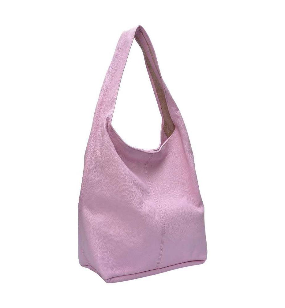 Grosse Hobo-Tasche aus Leder – Rosa