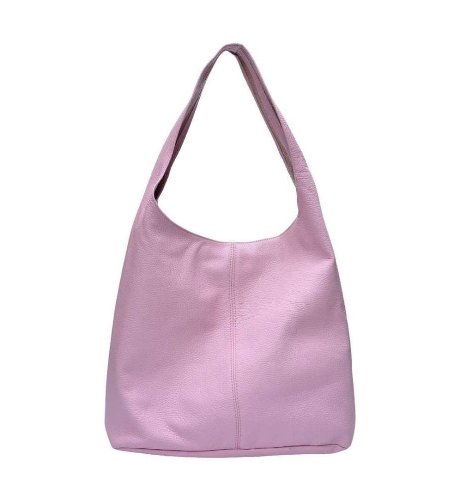 Grosse Hobo-Tasche aus Leder – Rosa