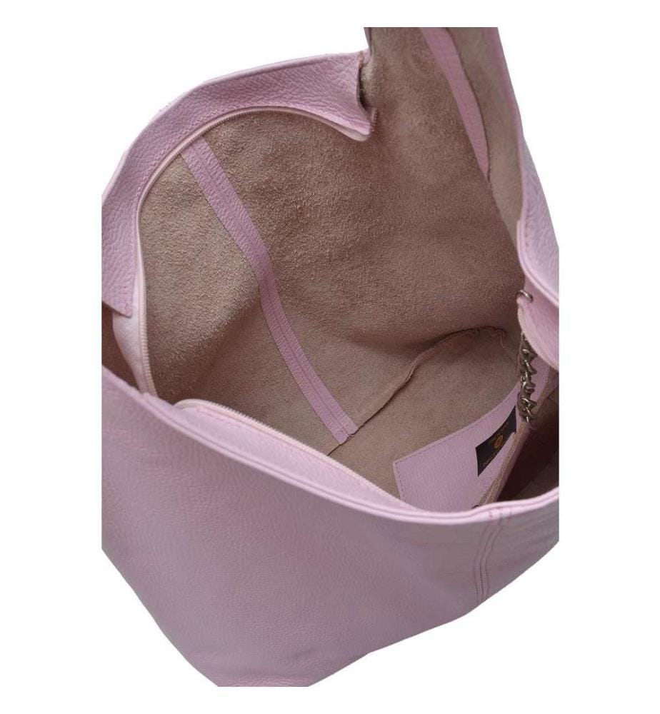 Grosse Hobo-Tasche aus Leder – Rosa