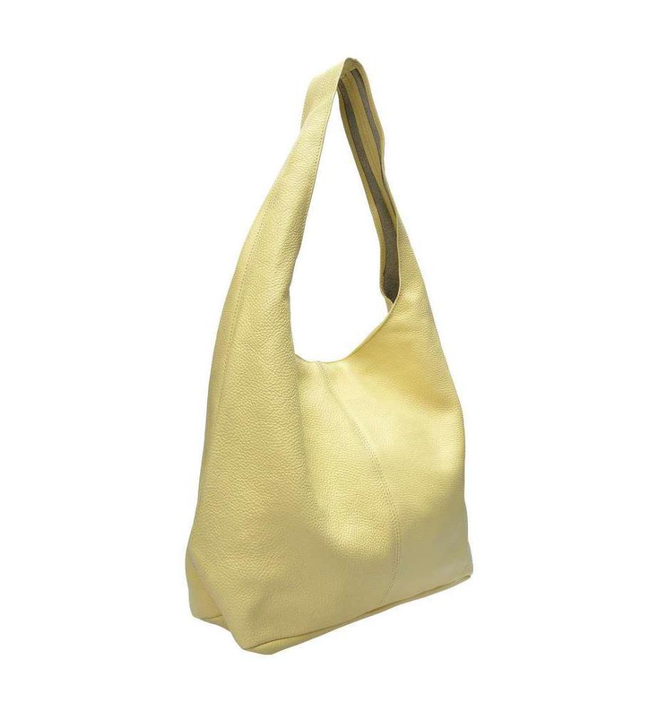Grosse Hobo-Tasche aus Leder – Gelb