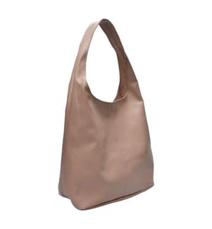 Grosse Hobo-Tasche aus Leder – Puderfarben