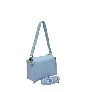Kleine Lederhandtasche – Himmelblau