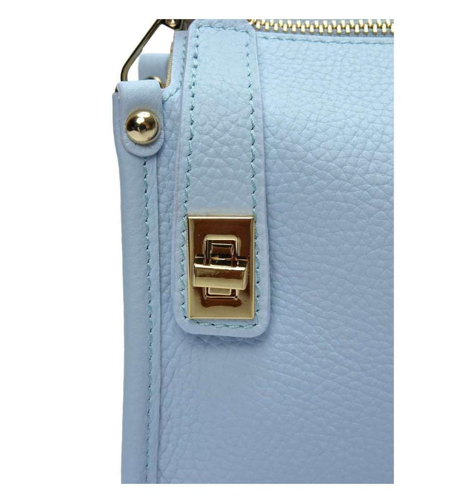 Kleine Lederhandtasche – Himmelblau
