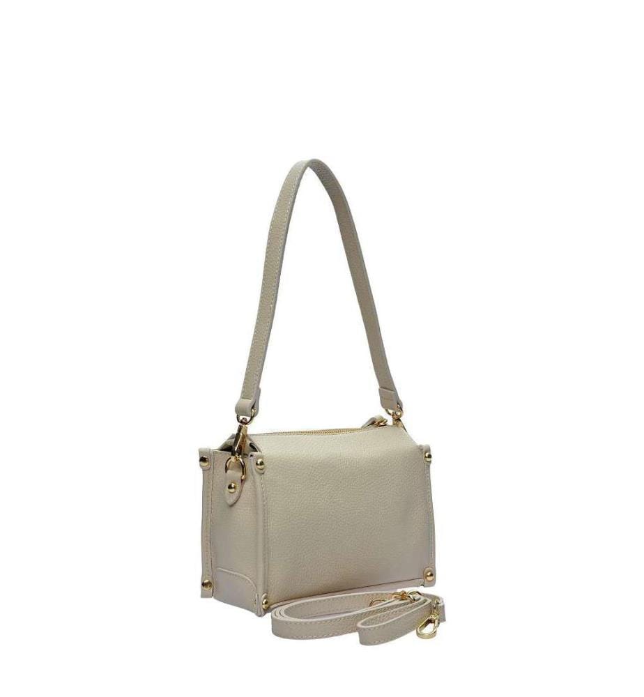 Kleine Handtasche aus Leder – Beige