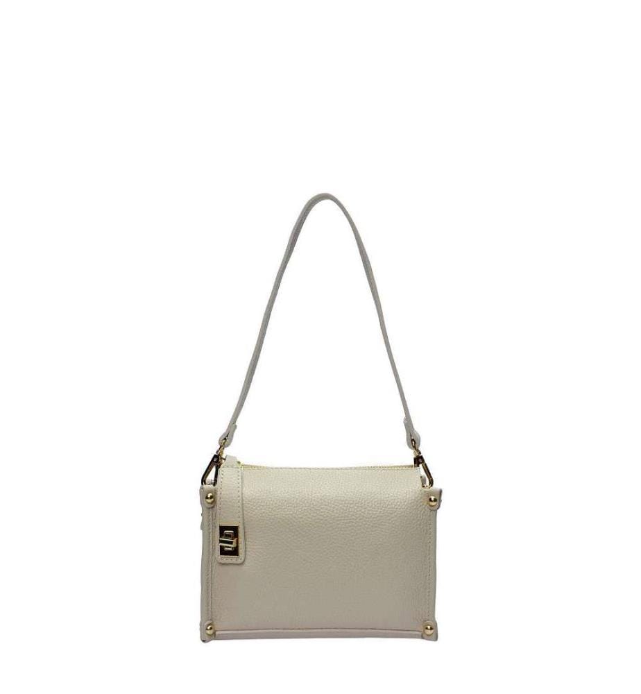 Kleine Handtasche aus Leder – Beige