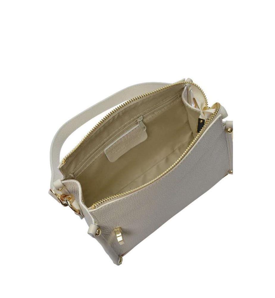 Kleine Handtasche aus Leder – Beige