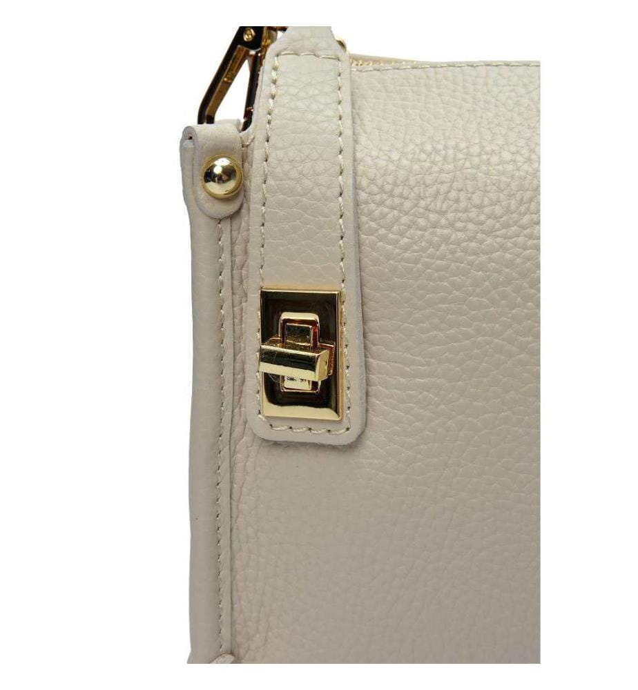 Kleine Handtasche aus Leder – Beige