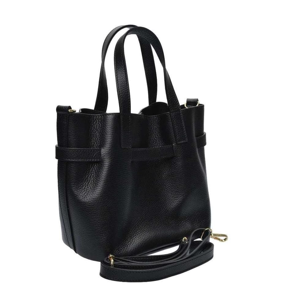 Lederhandtasche – Schwarz