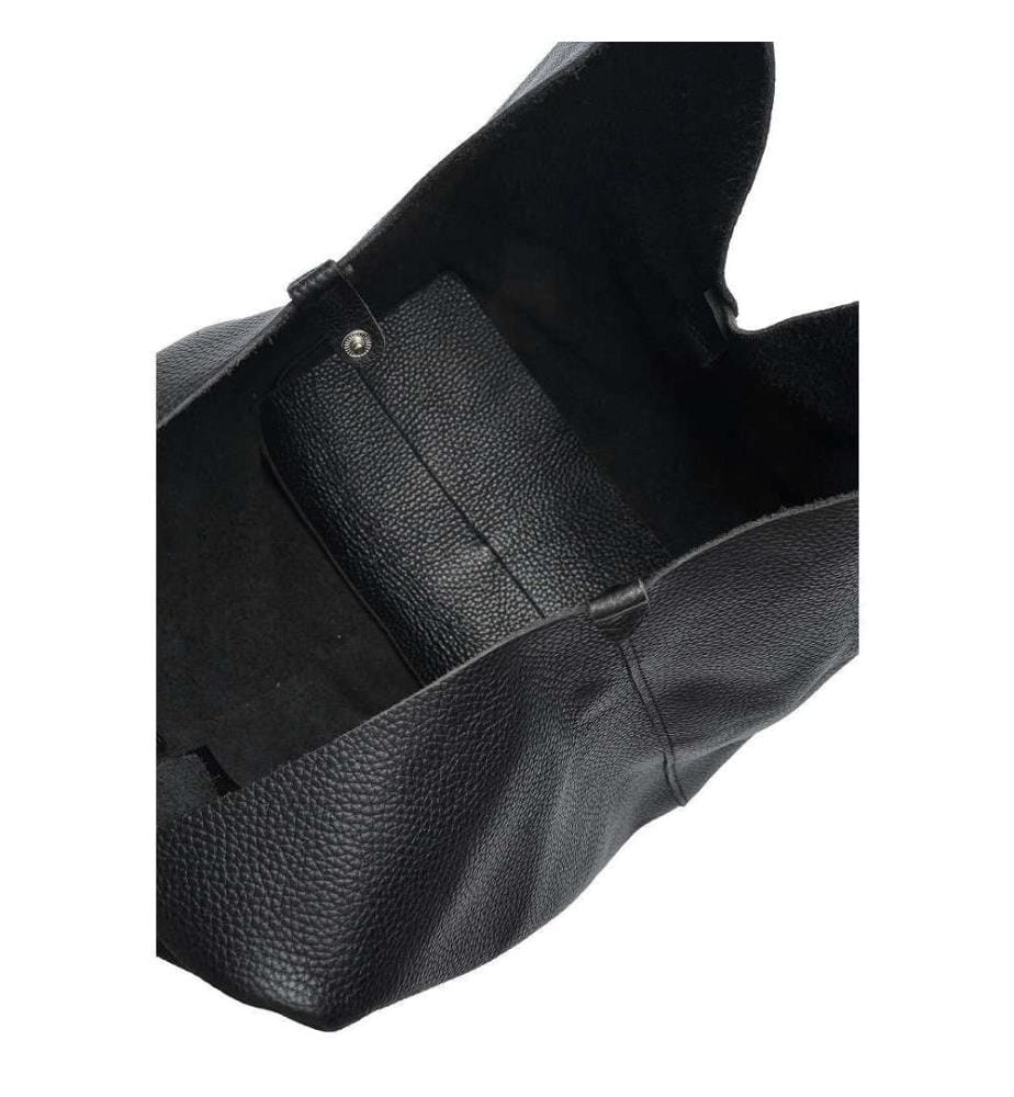 Hobo-Tasche aus Leder – Schwarz