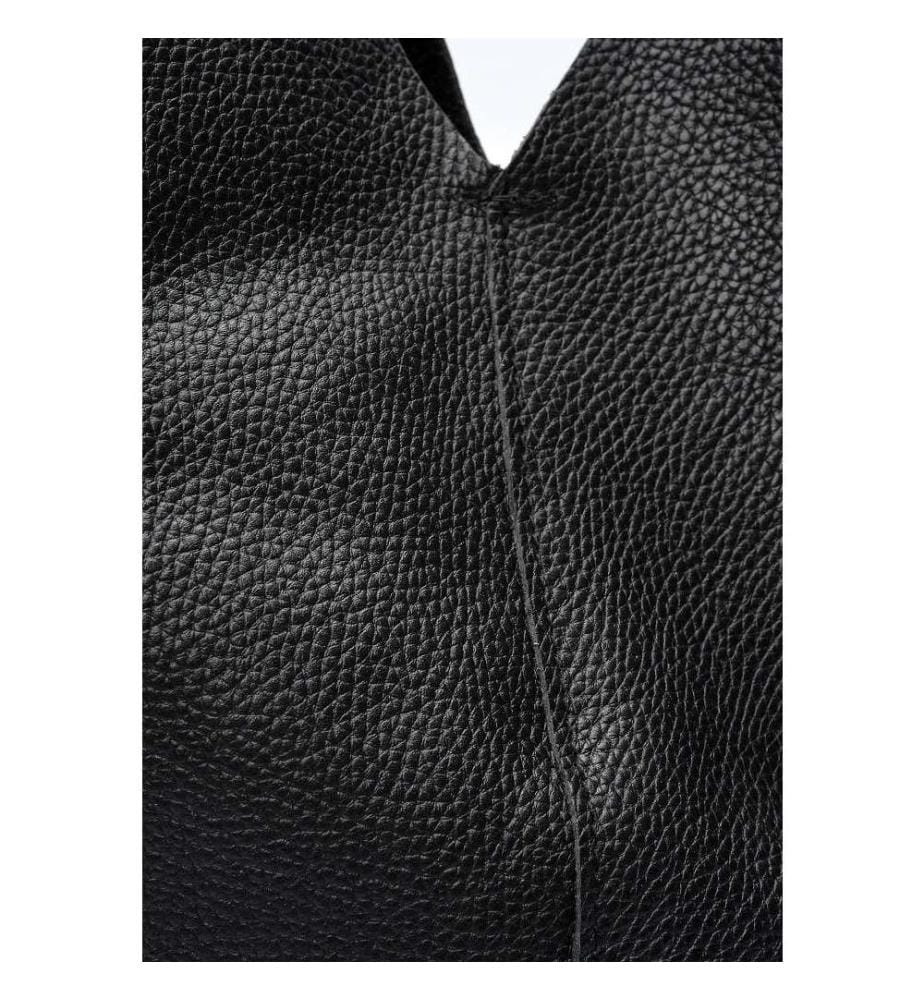 Hobo-Tasche aus Leder – Schwarz