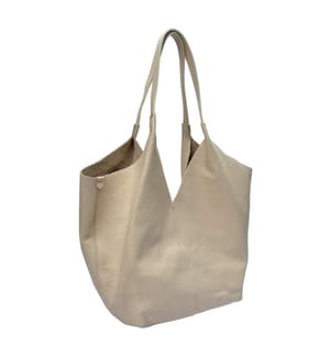Hobo-Tasche aus Leder – Beige