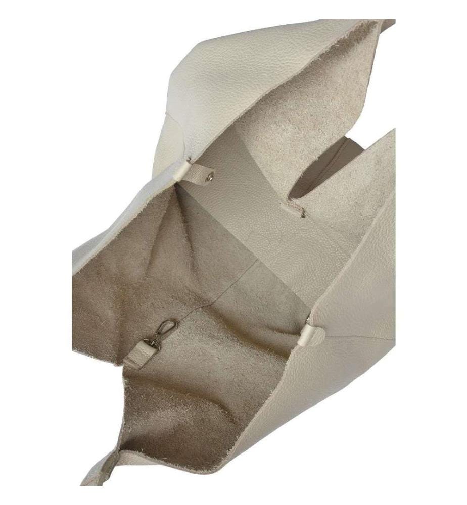 Hobo-Tasche aus Leder – Beige