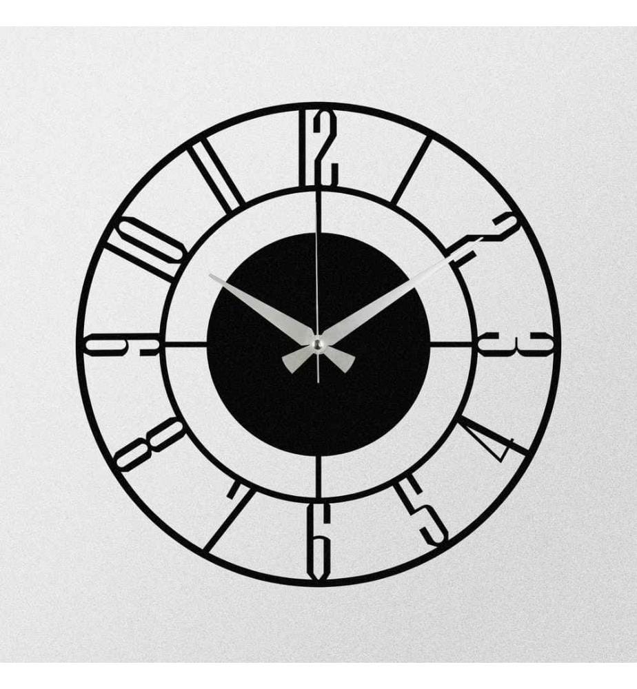Dekorative Wanduhr aus Metall, Schwarz, Metall