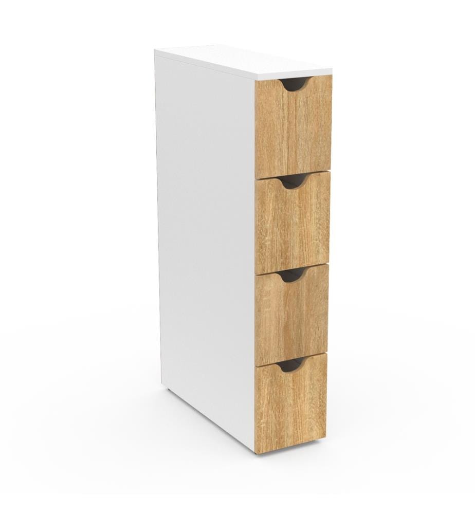 Mobile ausiliario a 4 cassetti con rotelle - Bianco