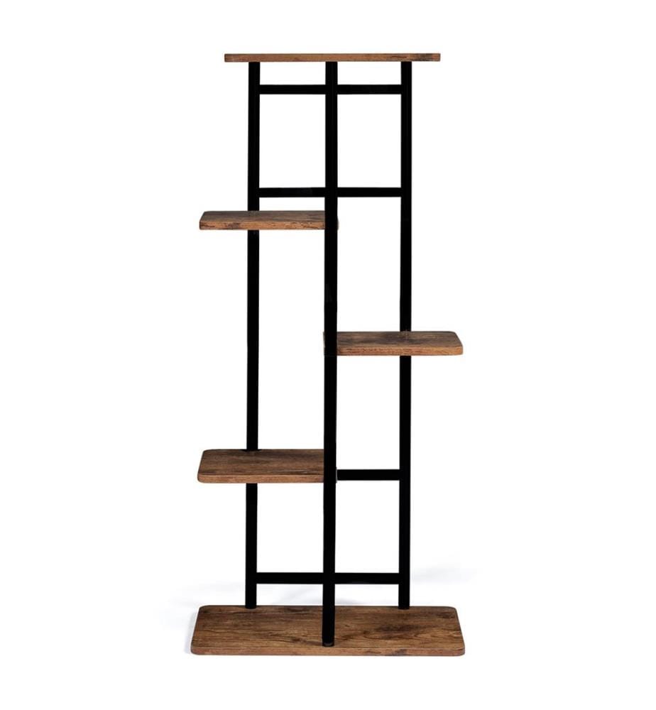Portavaso Elize a 4 livelli - 43 x 23 x 95 cm - Nero e marrone