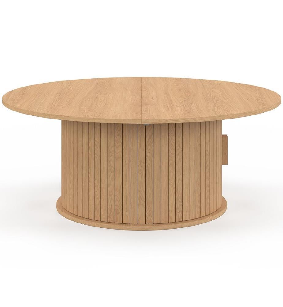 Tavolino rotondo Albane con vano portaoggetti - Legno