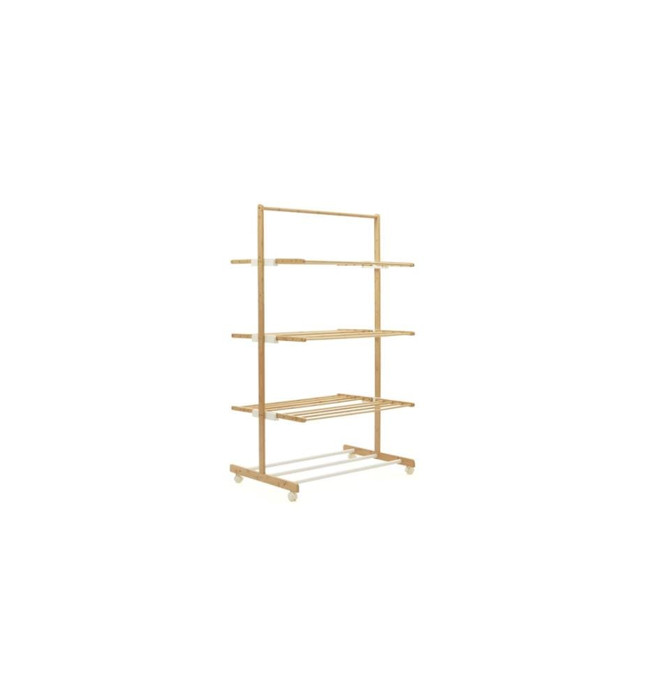 Stendino pieghevole in bambù a 3 livelli 85x65x150cm - Legno
