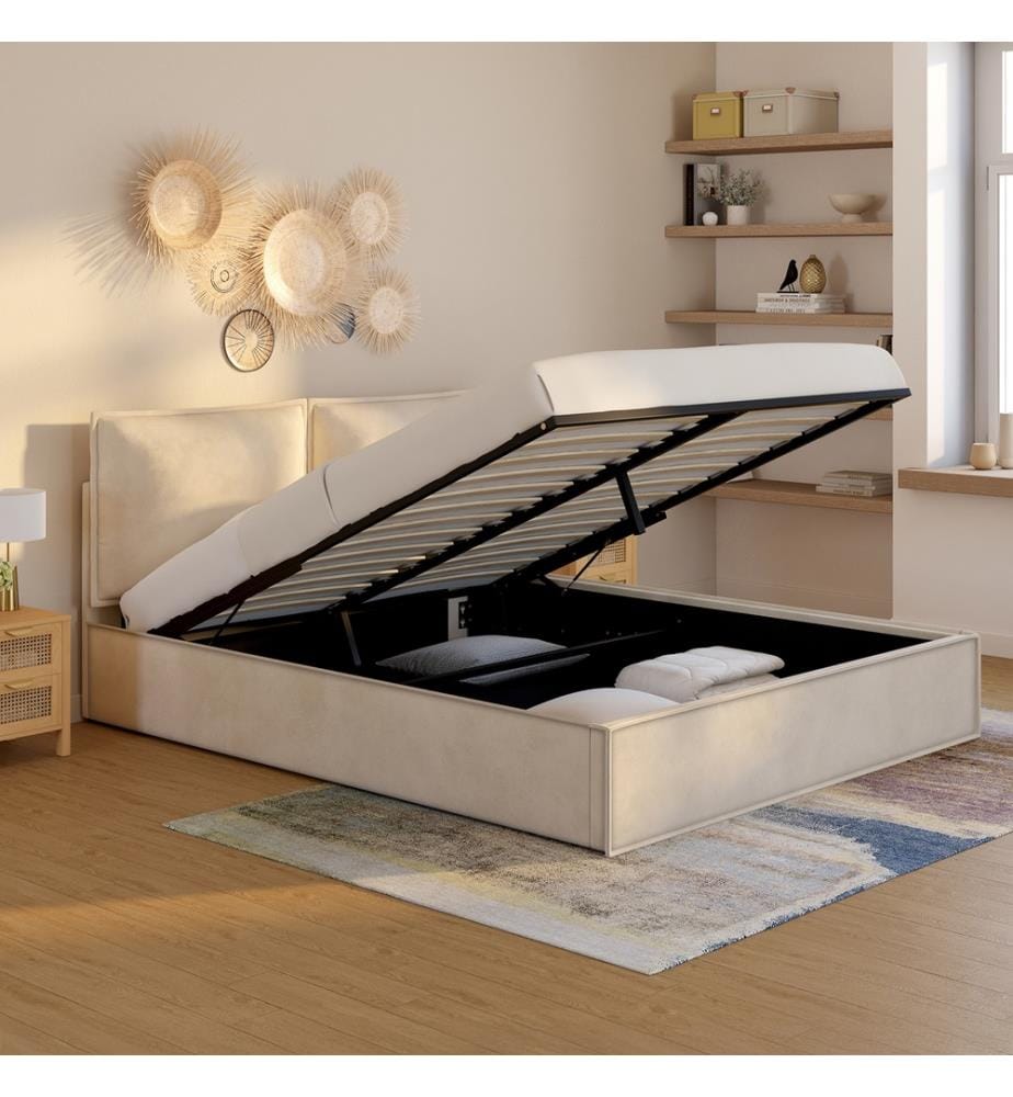 Lit Coffre Lilou 160 x 200 - Beige