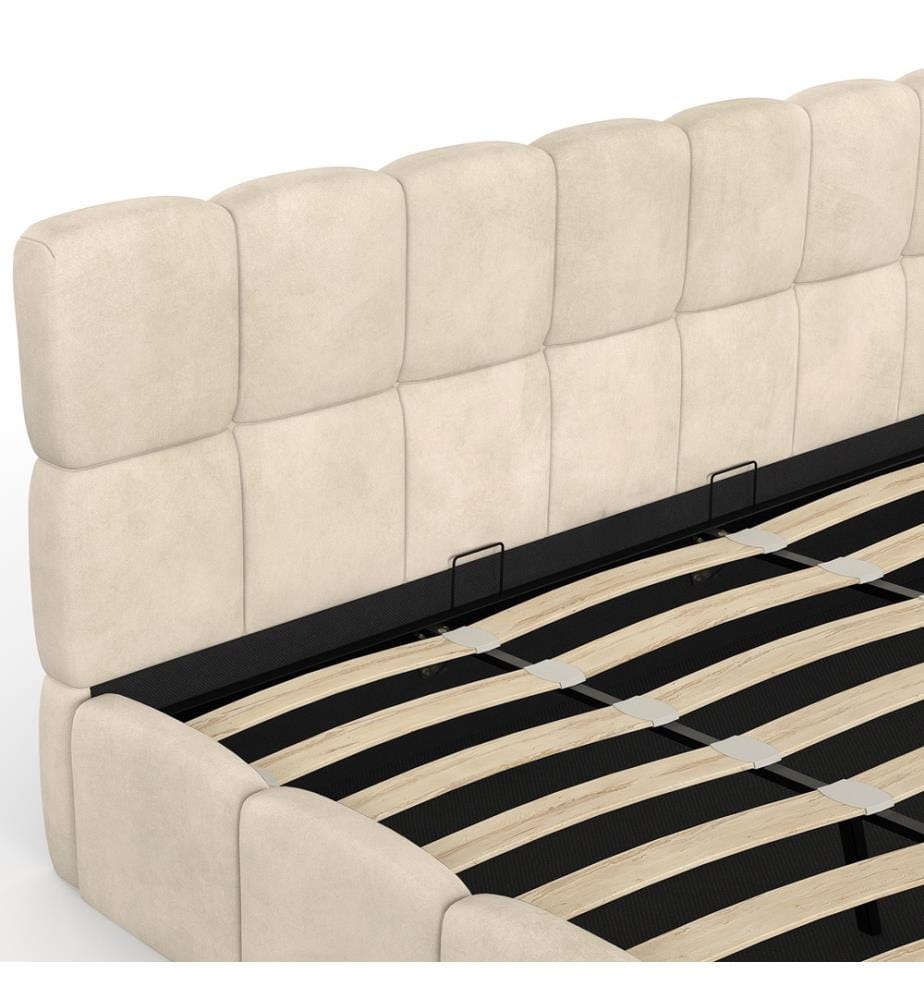 Lit coffre 180x200 cm - Bubble - Beige