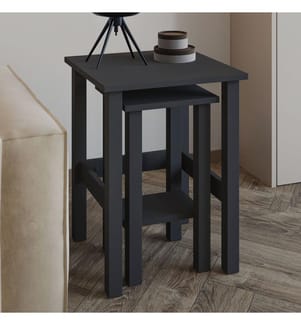 Beistelltisch-Set, 100 % melaminbeschichtete Spanplatte, Anthrazit