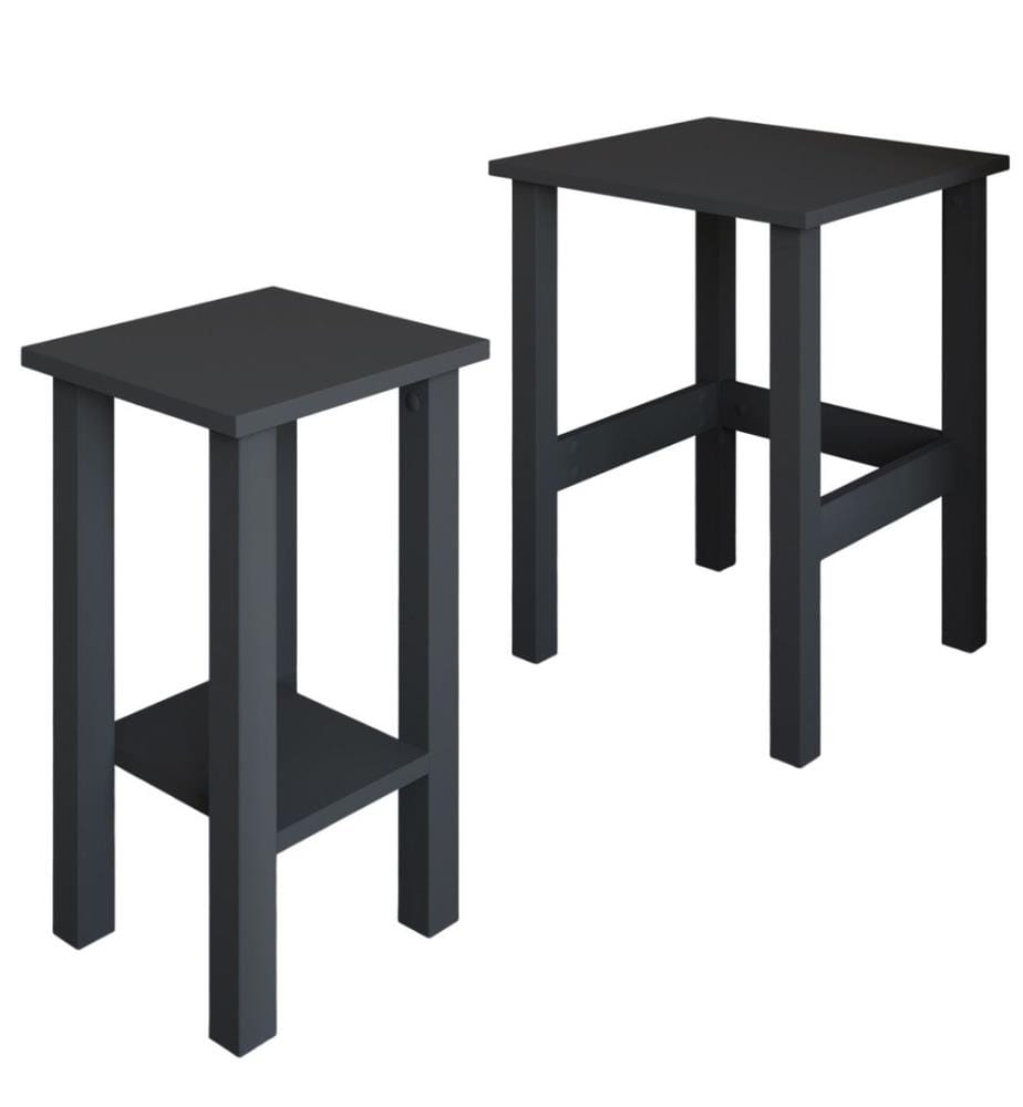 Beistelltisch-Set, 100 % melaminbeschichtete Spanplatte, Anthrazit