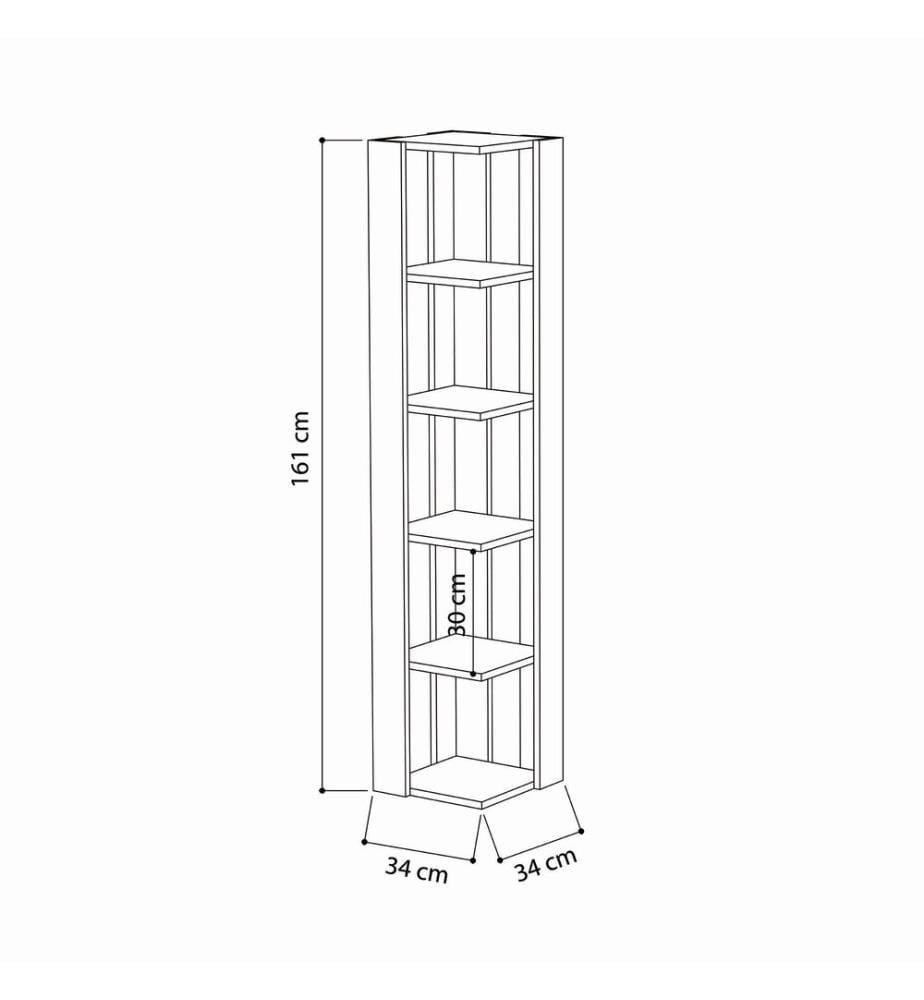 Bücherregal, 100 % melaminbeschichtete Spanplatte, Anthrazit
