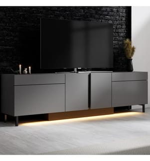 TV-Ständer, 100 % melaminbeschichtete Spanplatte, Anthrazit