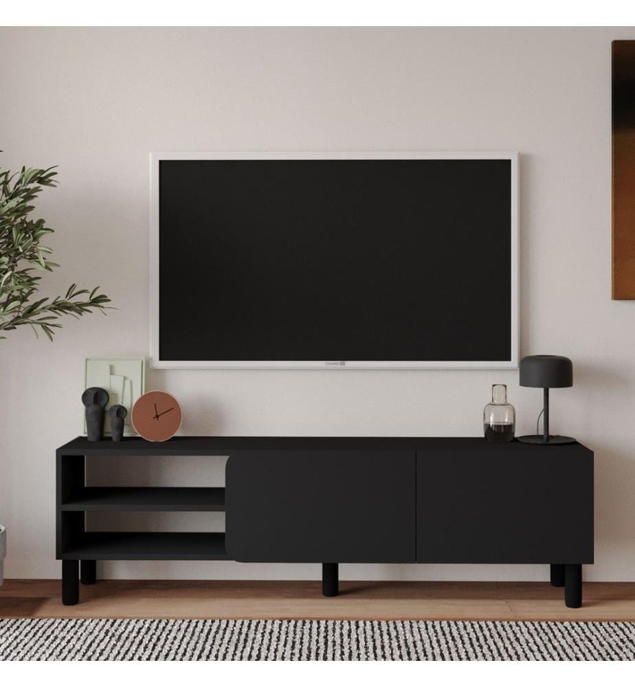 TV-Ständer, 100 % melaminbeschichtete Spanplatte, Anthrazit