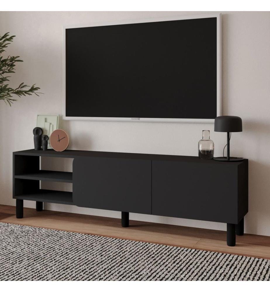 TV-Ständer, 100 % melaminbeschichtete Spanplatte, Anthrazit