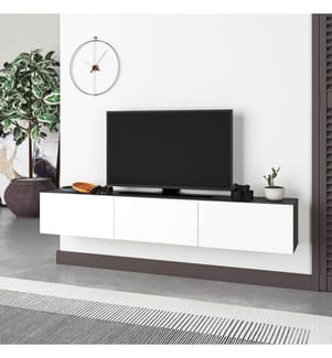 TV-Ständer, Anthrazit, Weiss, 100 % melaminbeschichtete Spanplatte