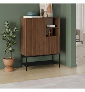 Konsole, 100 % melaminbeschichtete Spanplatte, Milano-Walnuss, Holz Schwarz, Schwarz
