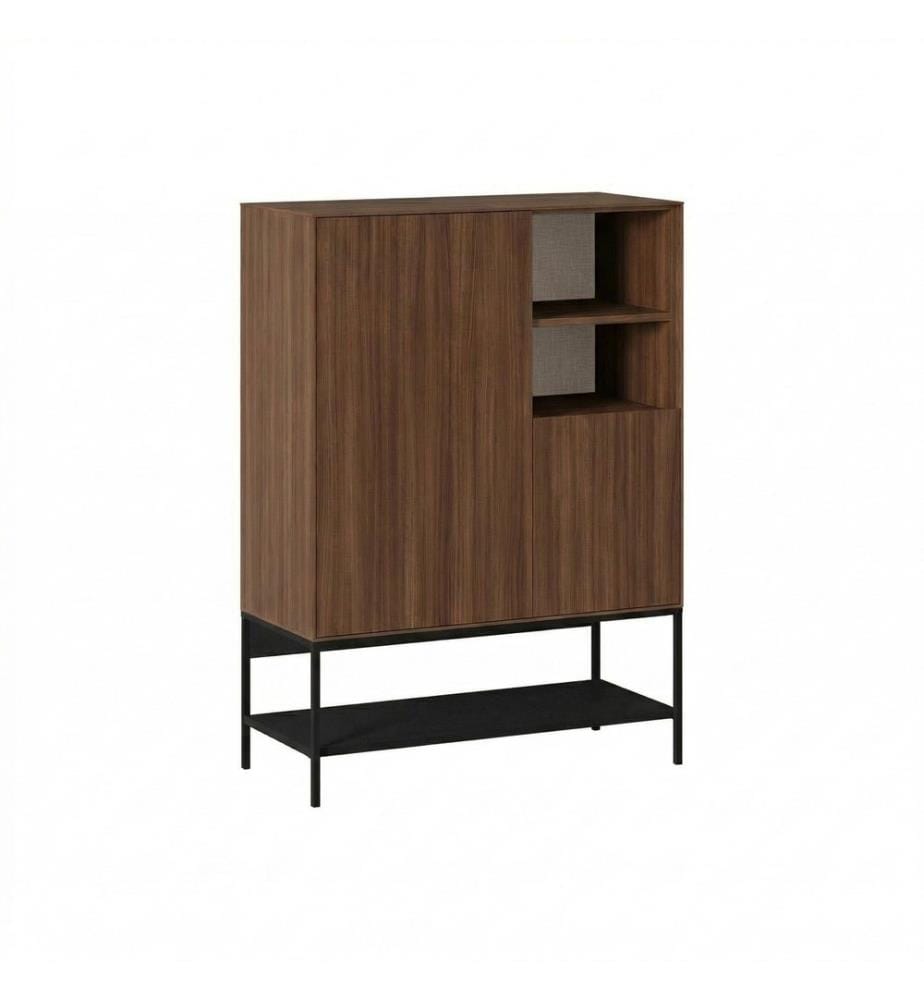 Konsole, 100 % melaminbeschichtete Spanplatte, Milano-Walnuss, Holz Schwarz, Schwarz