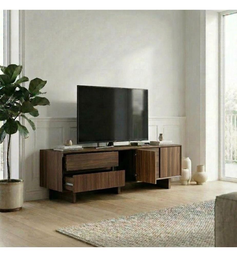 TV-Ständer, 100 % melaminbeschichtete Spanplatte, Mailänder Walnuss