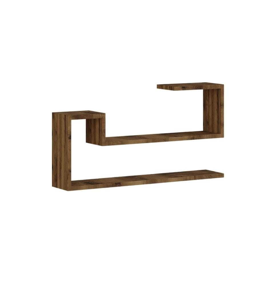 Wandregal, 100 % melaminbeschichtete Spanplatte, Antik-Walnuss