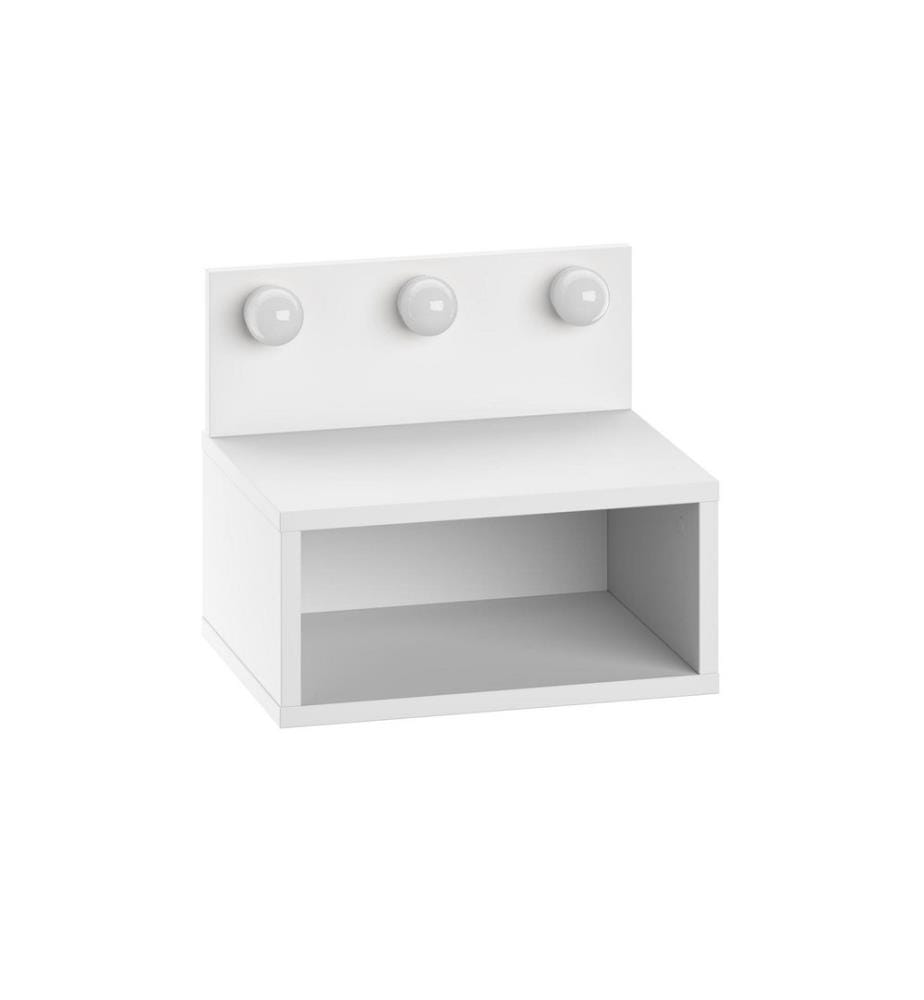 Nachttisch, 100 % melaminbeschichtete Spanplatte, Weiss
