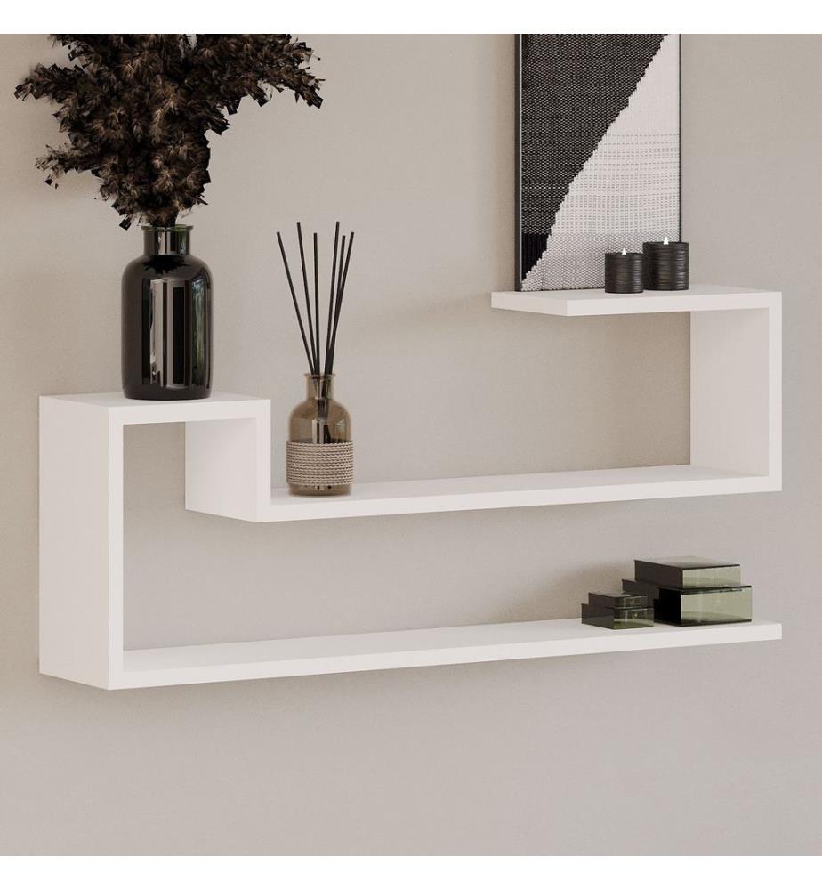 Wandregal, 100 % melaminbeschichtete Spanplatte, Weiss