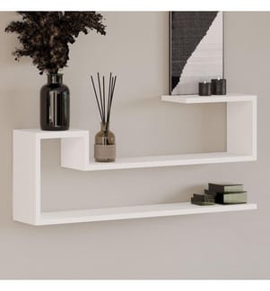 Wandregal, 100 % melaminbeschichtete Spanplatte, Weiss