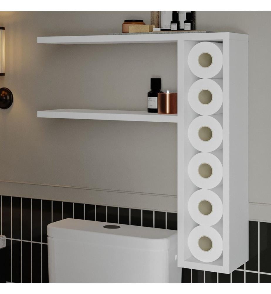 Wandregal, 100 % melaminbeschichtete Spanplatte, Weiss