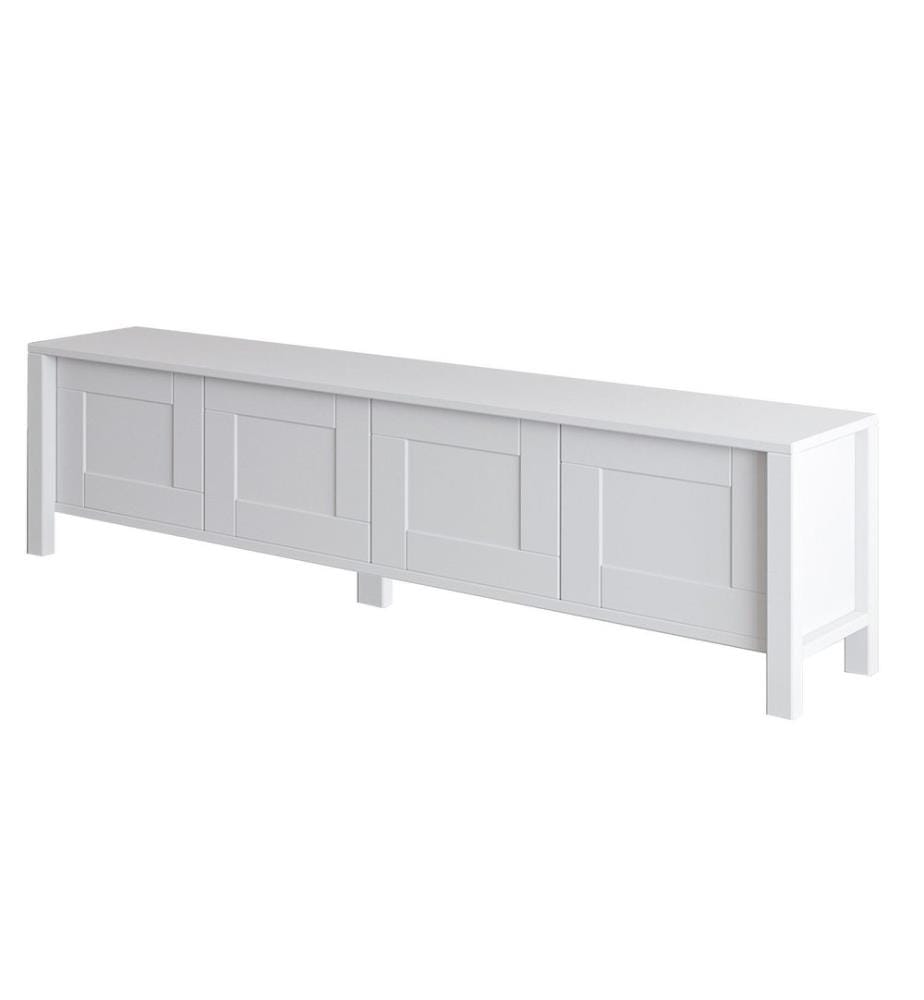 Meuble TV, panneau de particules 100 % mélaminé, blanc