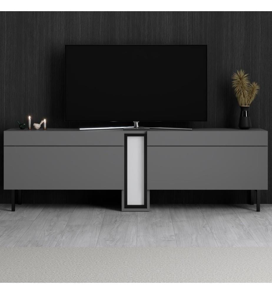 Meuble TV, panneau de particules 100 % mélaminé, anthracite