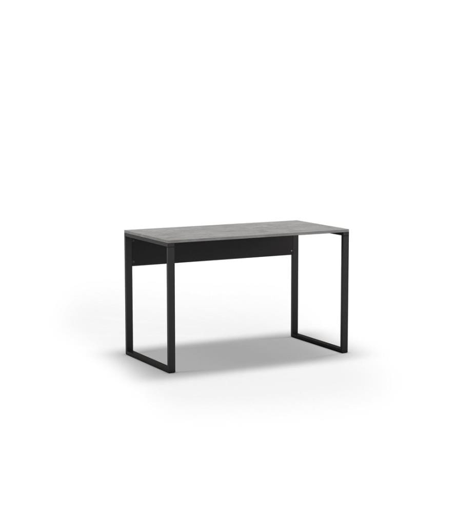 Schreibtisch, 100 % melaminbeschichtete Spanplatte, Retrograu, Schwarz